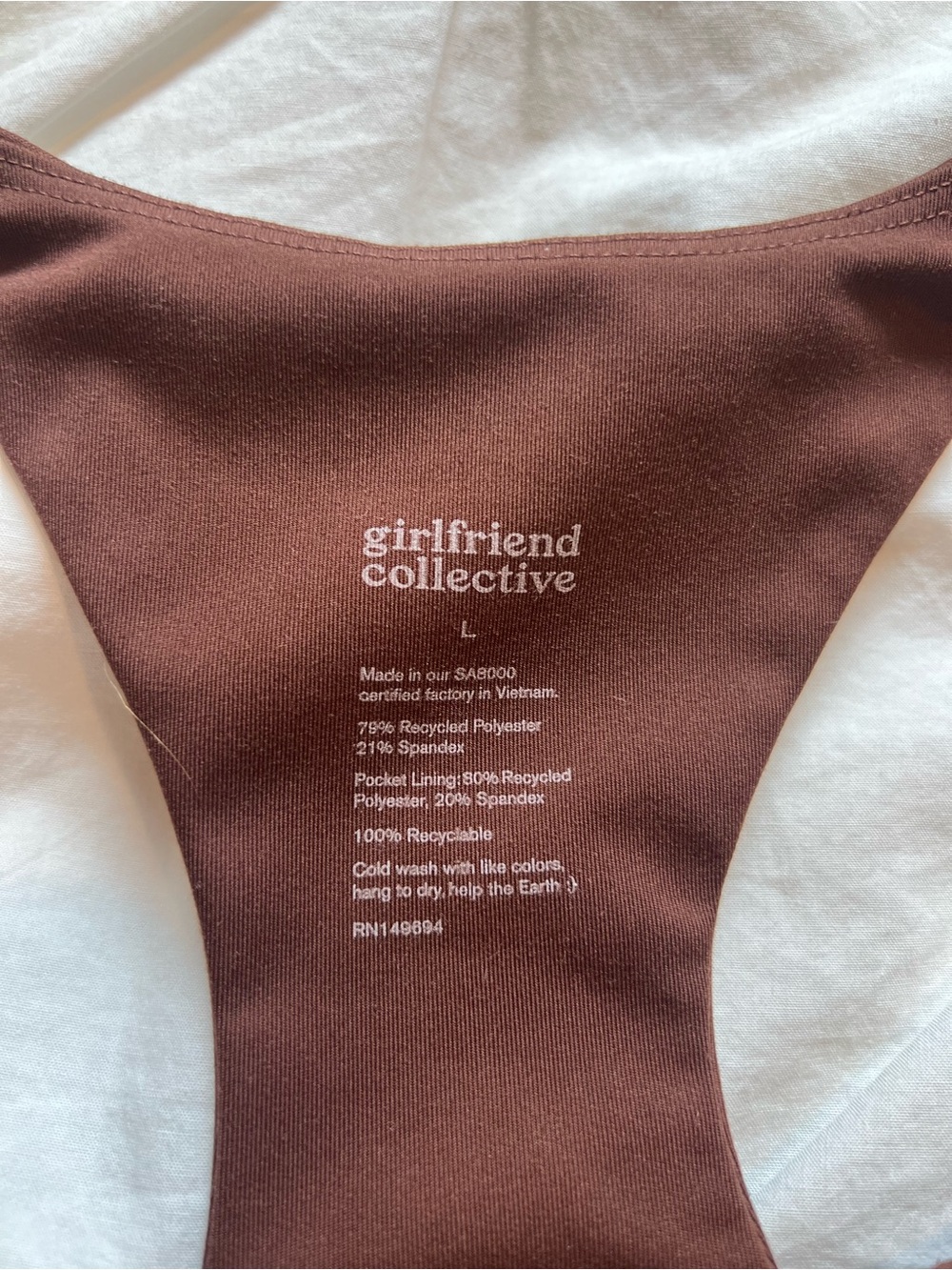 girlfriend collective Chocolate Brown Racerback Mini Dress - Picture 4 of 4